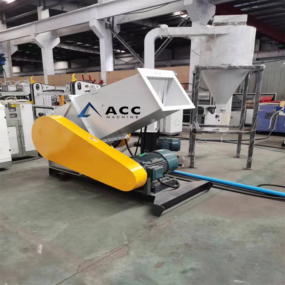 PVC UPVC WPC PE waste plastics crusher SWP600 recycled crushing machine with dust collector