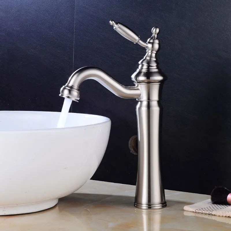 Brass Black European Style Basin Faucet Rotating Bathroom Faucet Hot And Cold Water Faucet B1612