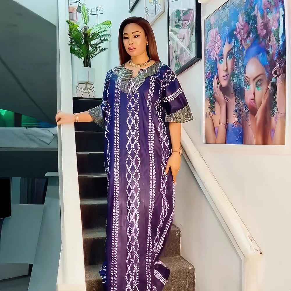 New Product Women Dashiki Dresses For Women rhinestone Ankara Dress African rayon Plus Size African Print Dresses