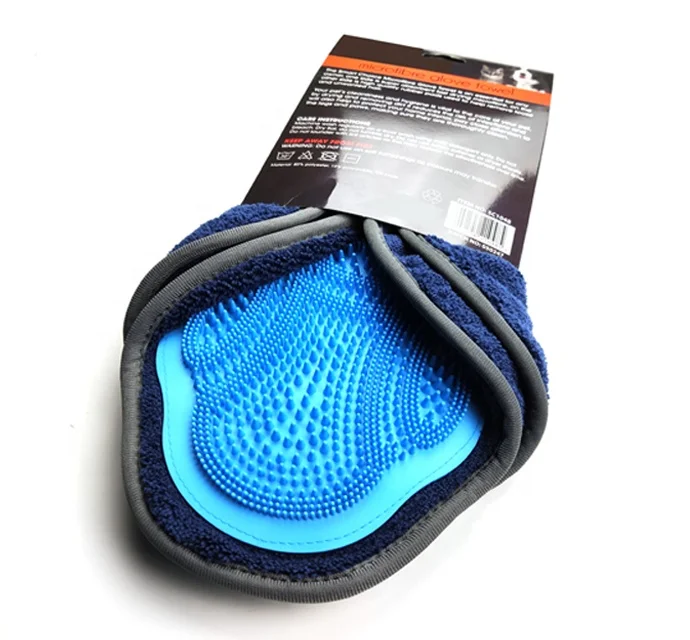2 In 1 Pets Cleaning Microfiber Glove Brush Towel, Pets Bath Cleaning Towel