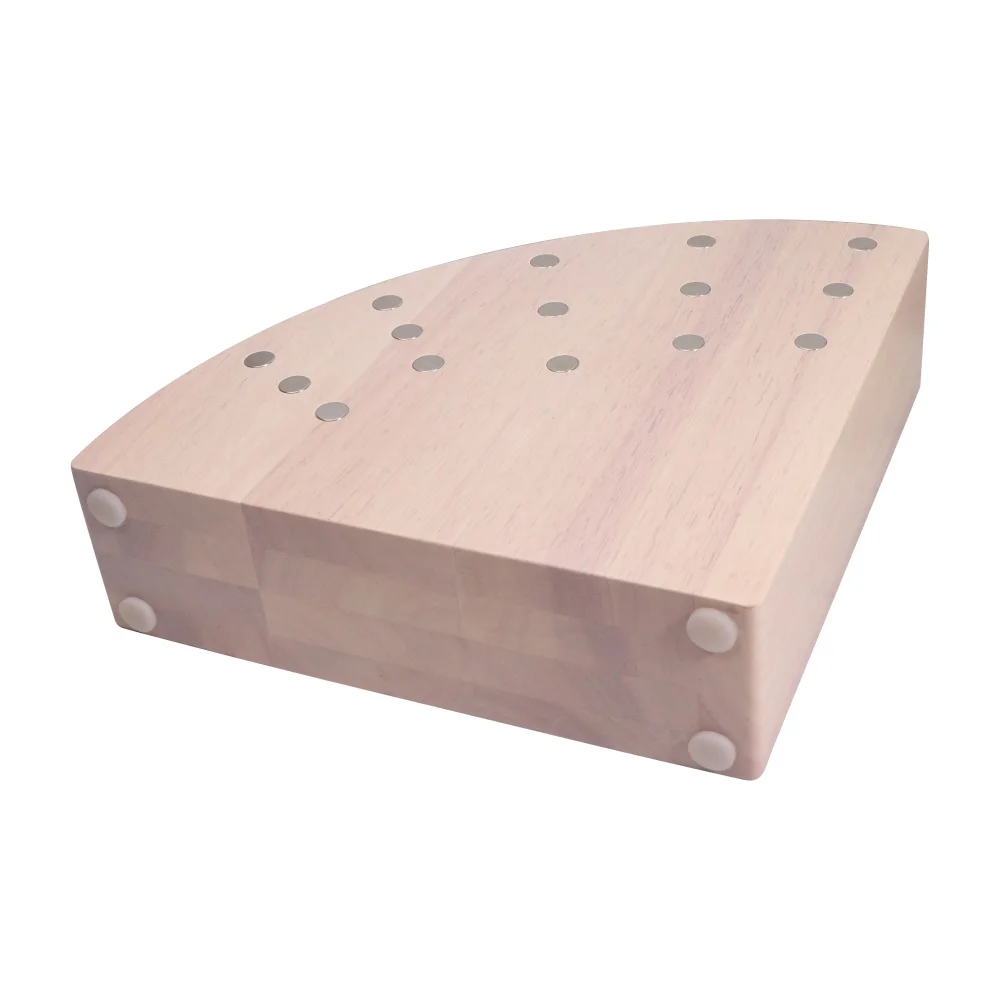 Semi Circle Rubber Wood Powerful NdFeB Magnetic Knives Holder