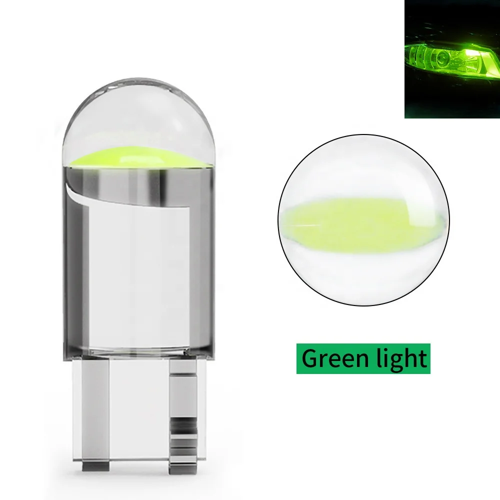 Infitary COB Glass Auto License Plate Dome Read DRL Lamp Style 12V White Red Yellow Green Blue Pink Car Light Bulb T10 W5W LED