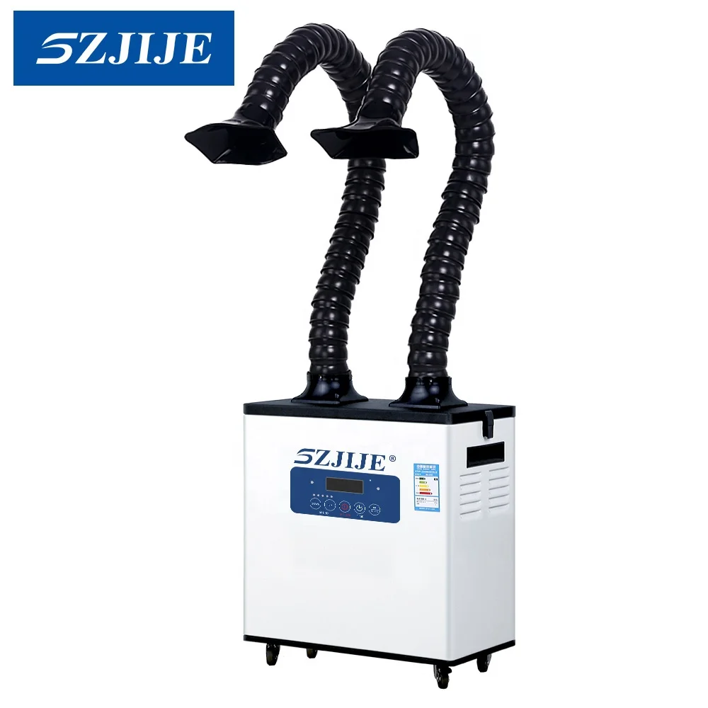 SZJIJE Double Units Portable Jewellery Dust Collector Soldering Smoke Extractor with 3-Layer Filters