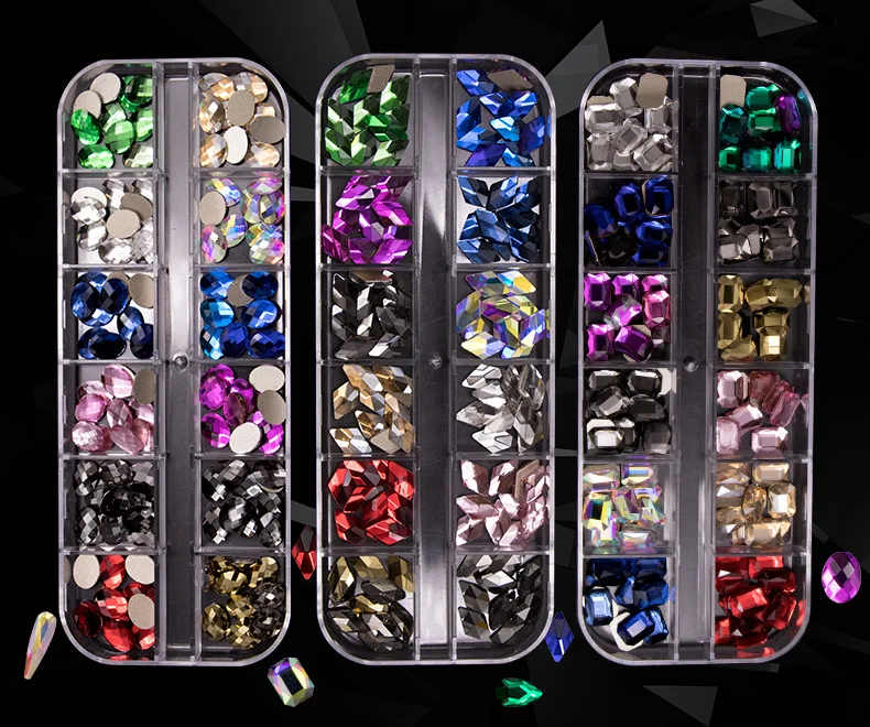 Hight Quality Multi Glass Crystal Rhinestone Nail Art Decoration Flatback Nail Art