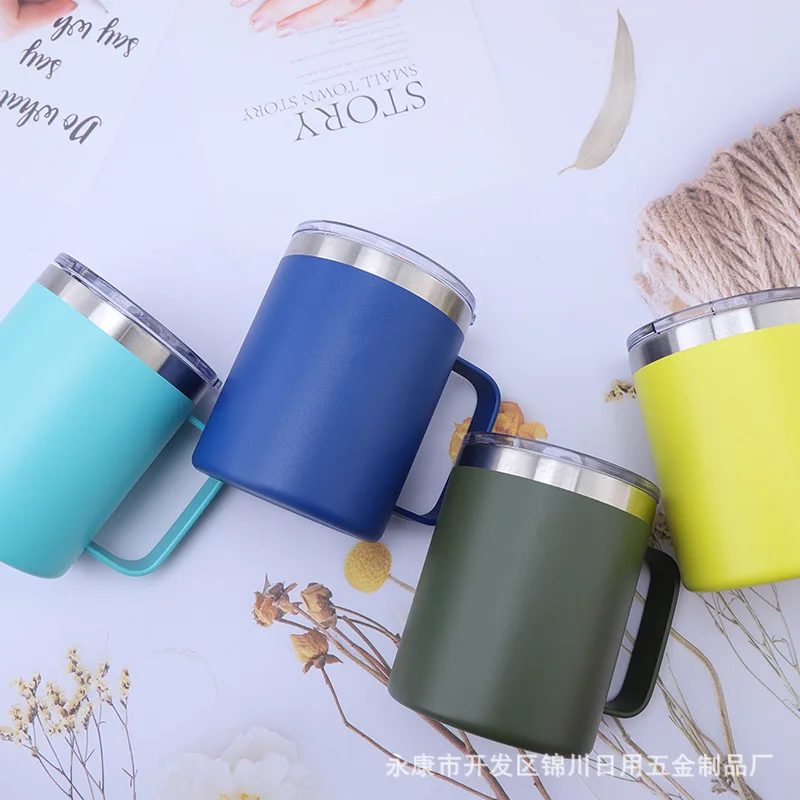 IMOGY Custom 14oz Double Wall Stainless Steel Wine Glass with Straw 304 Thermos Mug with Frosted Spray Lid 12oz Capacity OEM