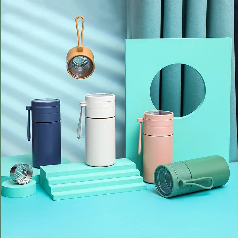 2023 new arrival double wall tea infuser bottle stainless steel tea water bottle