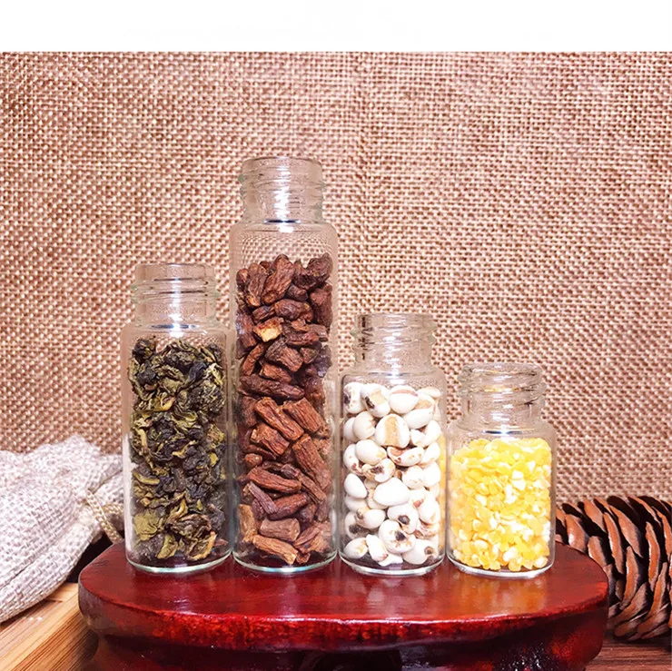 wholesale price available different sizes food storage small glass bottle with lid glass tube bottles 100 ml