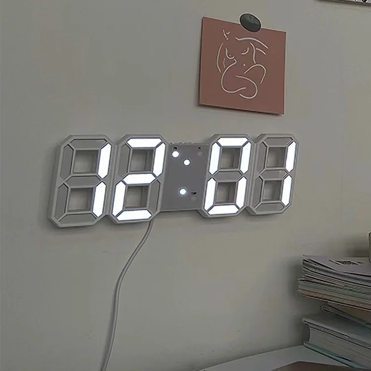 3d Led Настольная лампа Настенные часы с цифровым таймером ночная будильник для склада офиса гостиной 12/24 часа в сутки