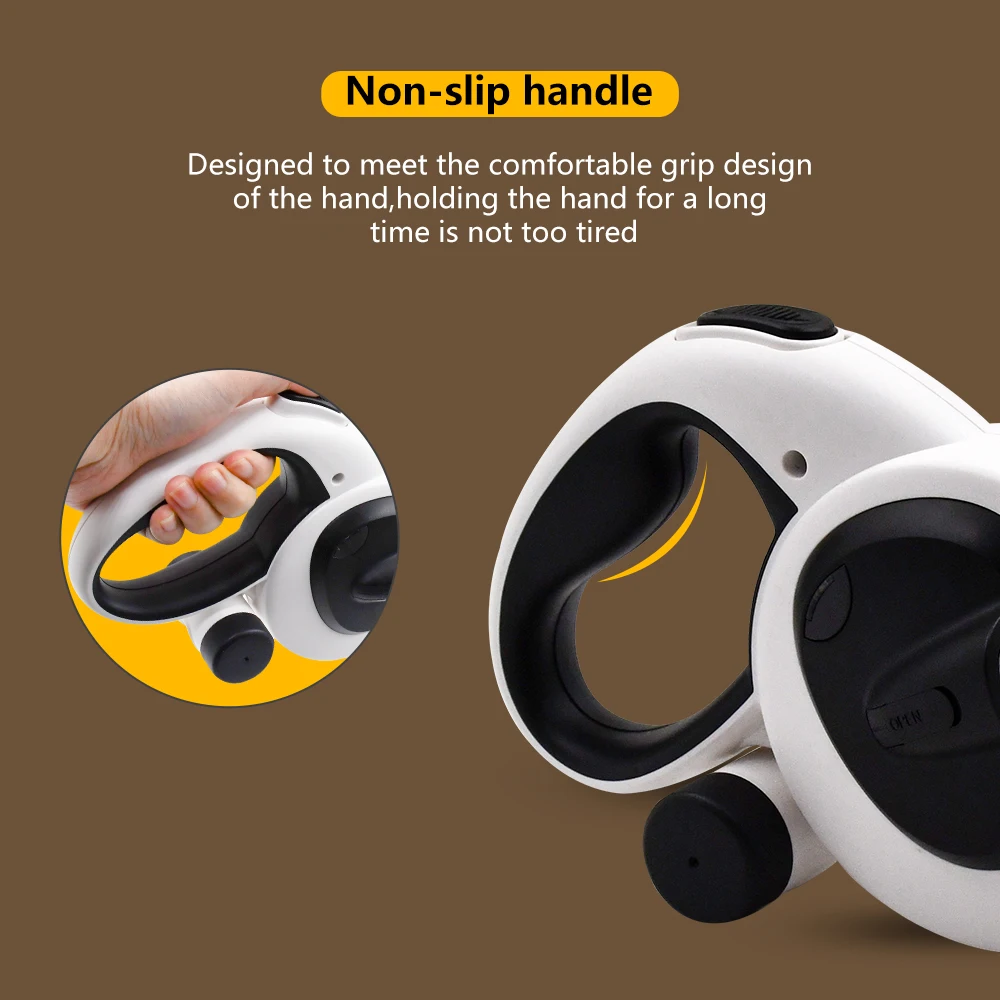 Support customized logo luxury pet walking automatic leash retractable dog Poop Dispenser leash With LED lights