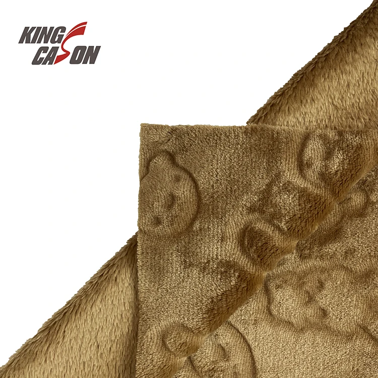 Kingcason Factory Direct Anti-pilling Cutting Rabbit Brown Bunny Head Pattern Design Flannel Fleece Fabrics For Peruvian Market