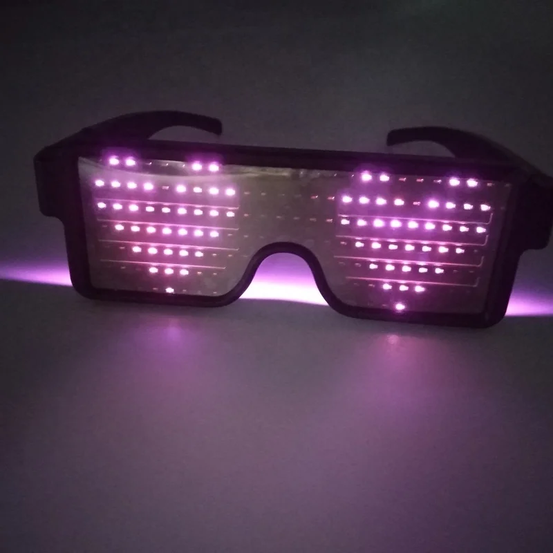 Hottest Dynamic Flash Display Pattern Glasses USB Charging LED Light Party Glasses for Bar Nightclub
