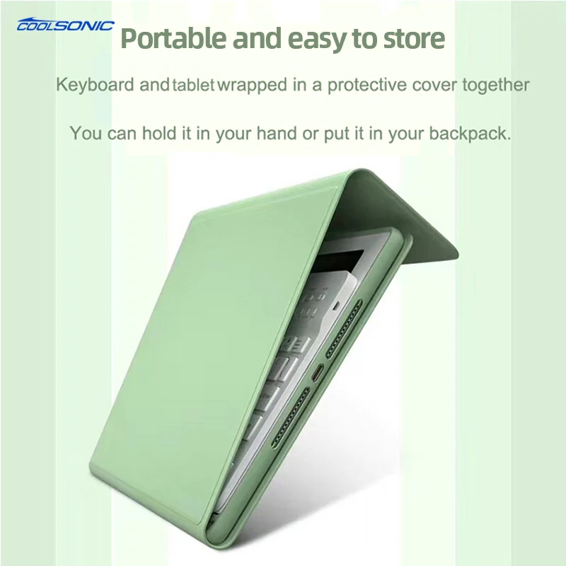 Factory Wholesale Slim Lightweight Soft Silico PU Leather Tablet Case Wireless BT Keyboard Pencil Slot Cover For iPad Mini 6