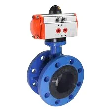 DN150 Ductile Cast Iron Worm Gearbox Handle Operated Double Flange Butterfly Valve