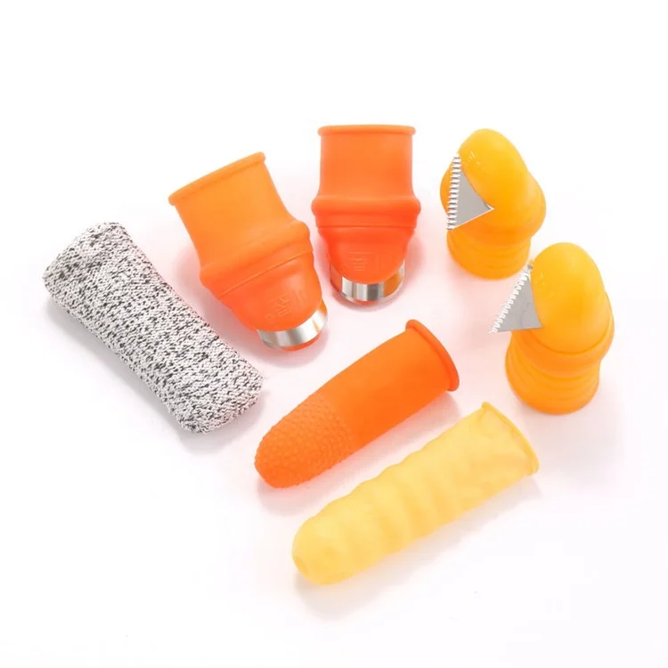 
 Садовый нож для сбора фруктов и овощей, силиконовые перчатки, защитный Инструмент для сбора пальцев, нож из нержавеющей стали  