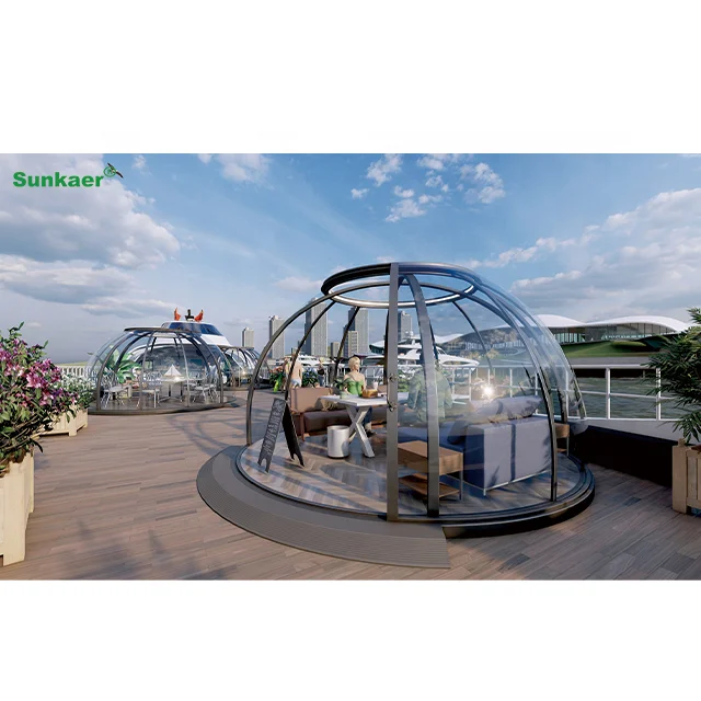 Modern Design top aluminum Polycarbonate Dome Tent for Hotels Restaurants Cafes 10-Year Guarantee Plastic Bubble House for Sale