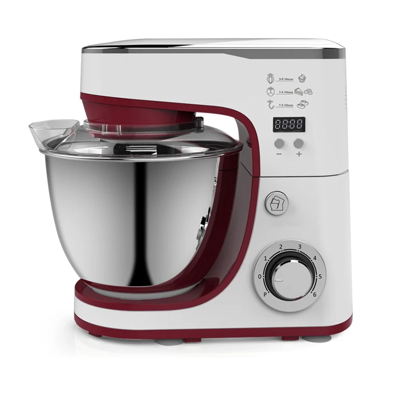 China Best 800W 1000W 1200W Professional 5L Electric Kitchen Food Cake Dough Stand  Mixer With Rotating Bowl