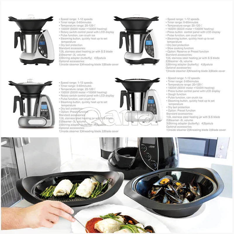 QANA Factory Wholesale OEM wifi app smart cooker multi-function blender food processor electric salad chopper meat grinders