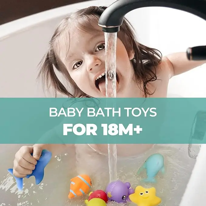 Mould Free Baby Bath Toys 18 Months - Non Porous Animal Bath Toys, Baby Bath Toys