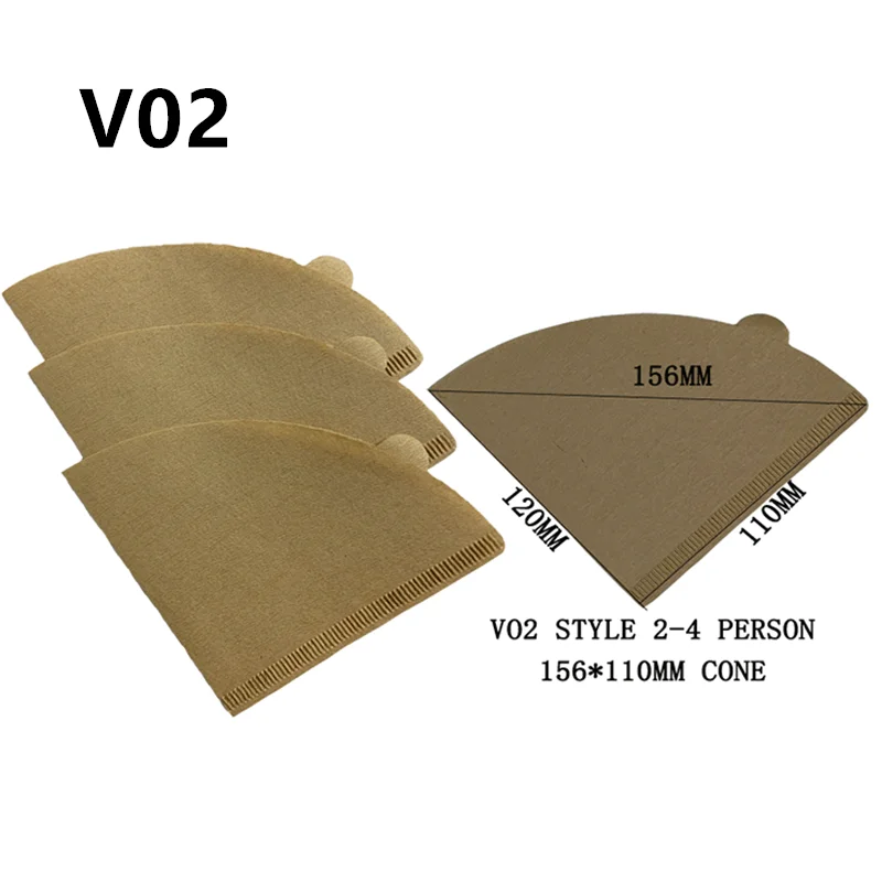 New Product Ideas 2024 High Quality Coffee Filter Paper V01 V02  / U shape Barista Pour Over Drip Coffee Paper Filter-100pcs/bag