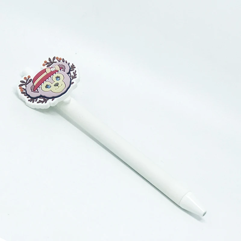 Soft PVC logo ball pen lovely girls PVC pen school students PVC decorative stationery pen