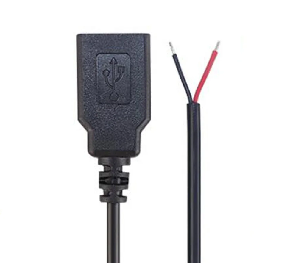 Изготовленный на заказ USB 2 0 женского пола чтобы открыть в полоску Луженая голой ядра конца провода Соединительный кабель