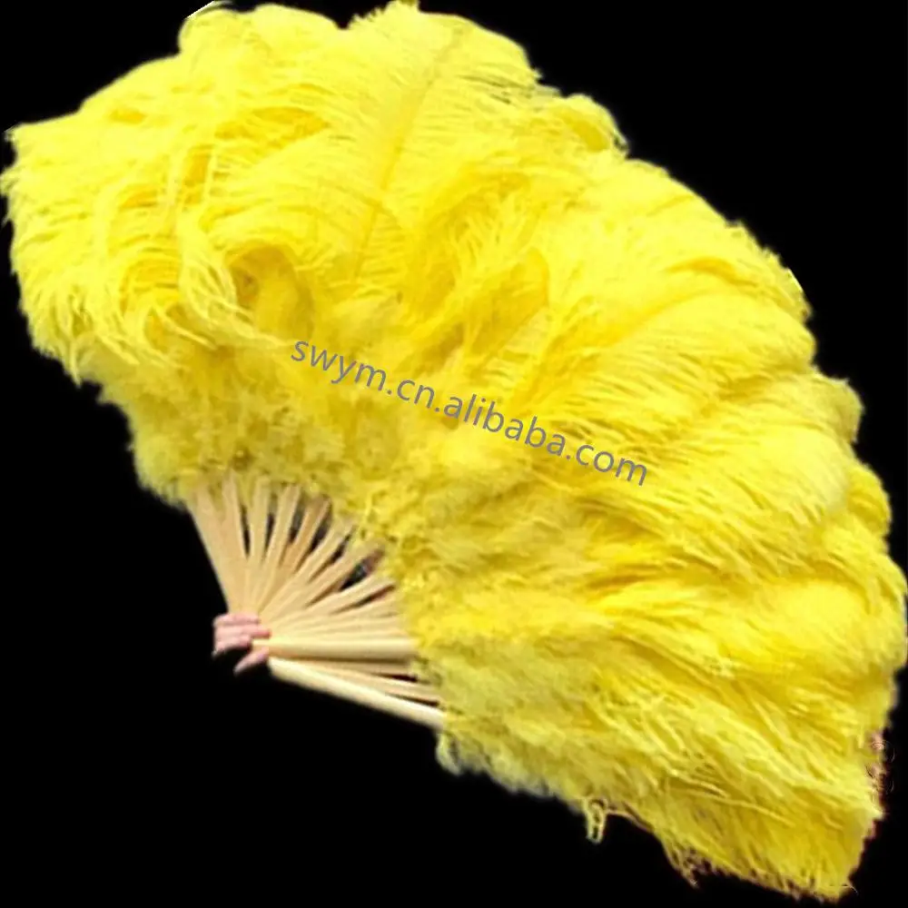 Top Quality Cheap 70cm*100cm Handmade Ostrich Feather Folding Fan for Wedding/Dancing