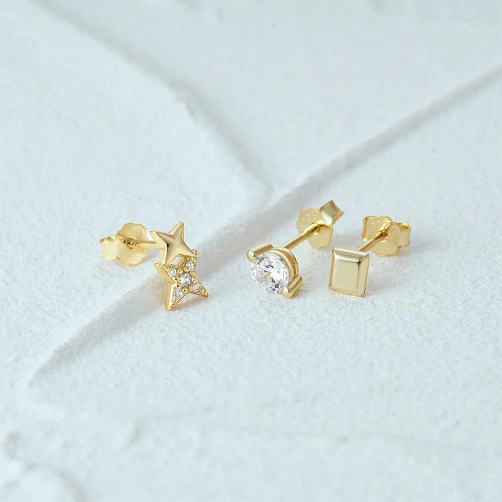 Popular Jewelry Sets Little Star Stud Earrings 925 Sterling Silver High Quality Small Earring Women
