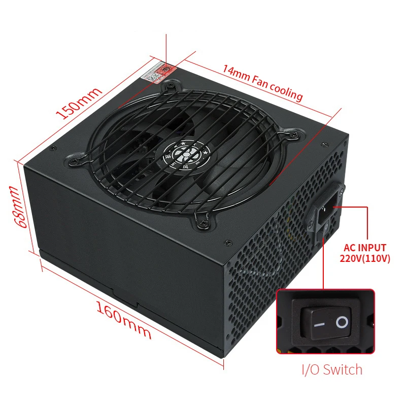  Taisu S800 Высокое качество 600 Вт компьютерный источник питания ATX600W настольный активный ATX