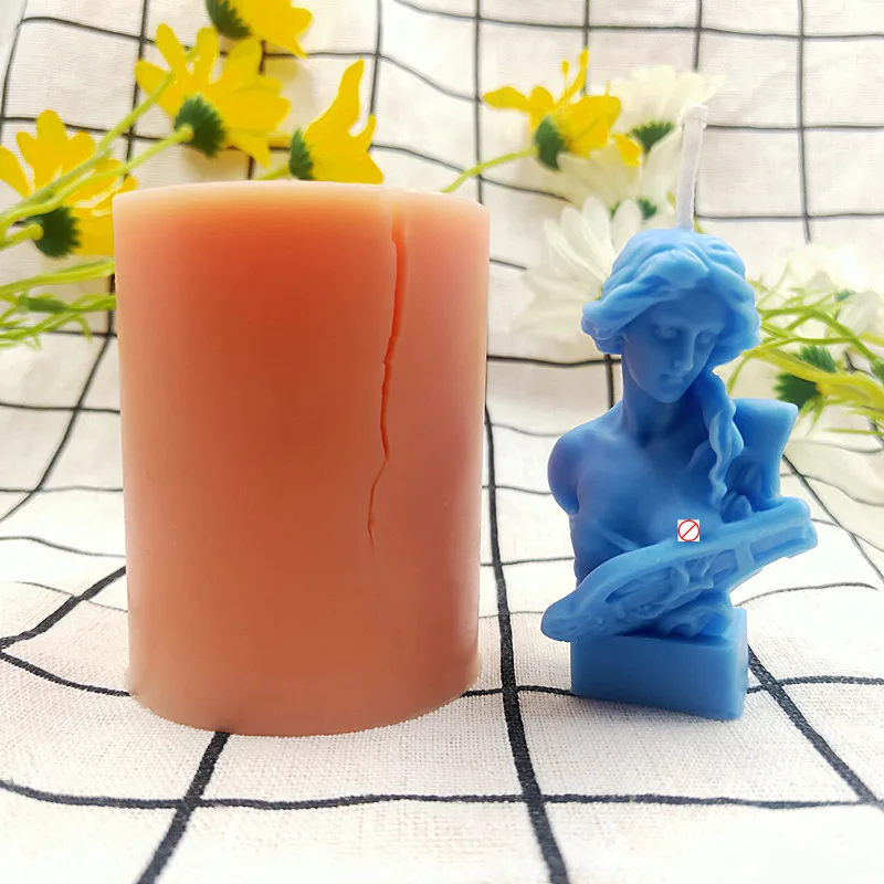 
Wholesale mythological figure Lyre Goddess 3D DIY silicone candle mold for candle making 