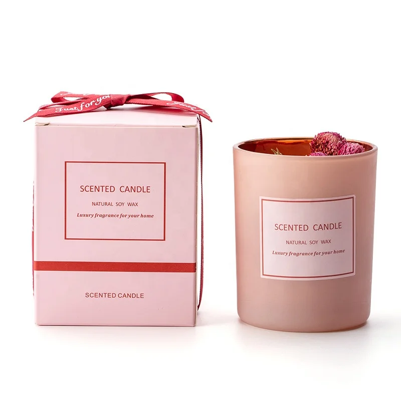 Wholesale Supply Home Decor Natural Essential Oil Candle Gift Ribbon Box Fragrance Options Scented Candle For Friends