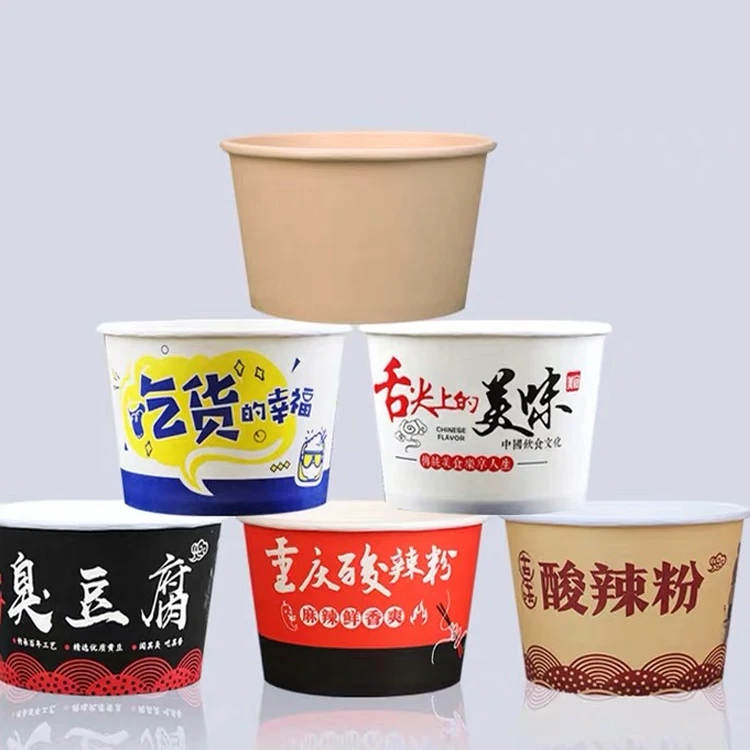 biodegradable kraft paper bag disposable black kraft paper salad bowl fast food take away boxes kraft paper tub