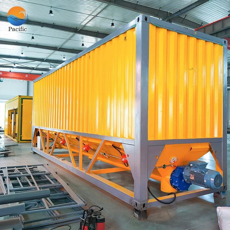 Portable 100 ton silo bulk cement storage container type horizontal cement silo