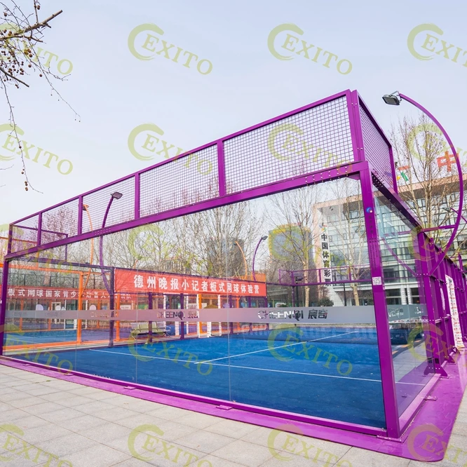 EXITO Worldwide Hot Sale Panoramic Padel Tennis Courts Buy Padel Courts Cheap Price Build Your Own Padel Courts