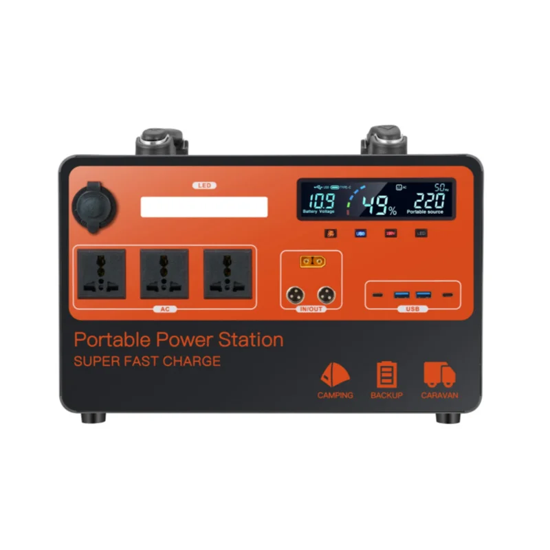 Fast Charging AC DC Rechargeable Emergency Solar Generator 110v 220v 2000W Lifepo4 Battery Portable Power Station