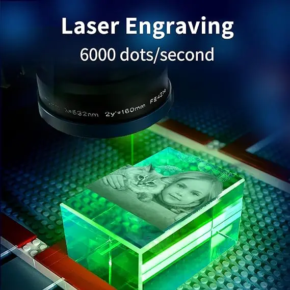 3D innovation Crystal Keychain Photo - Lighted Custom Crystal Picture Etched Key Chain