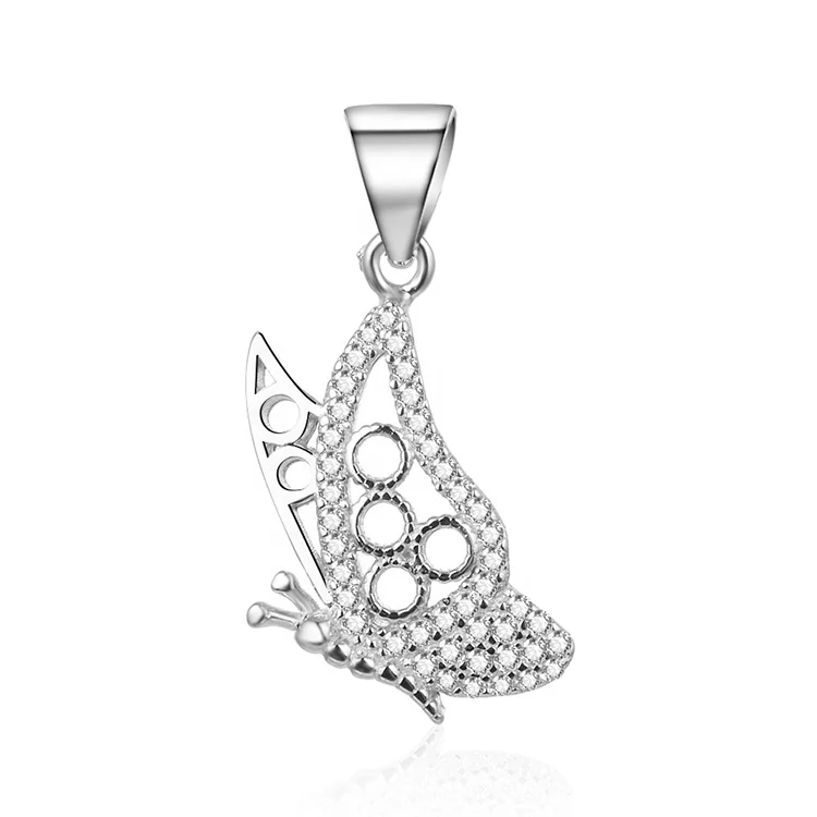 POLIVA Butterfly Pendant Charms Necklace Pendant Gold Plated 925 Sterling Silver Cubic Zirconia Women Trendy Party Zircon 2g
