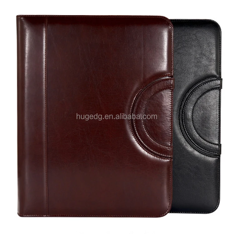 New Design Multi Functional Waterproof A4 PU Leather Office Supplies Hardcover Portfolio Folder with Calculator Note Pad