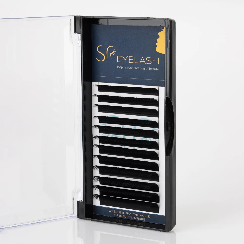 SP Eyelash Private Label Handmade Silk Eyelash Individual Classic Lash Faux Mink Professional Volume Bulk Eyelash Extension