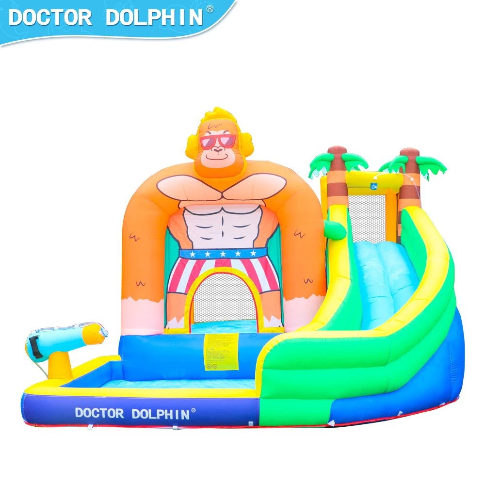 Doctor Dolphin Outdoor Inflatable Bouncy Castle Slide Pool With Slide Wholesales