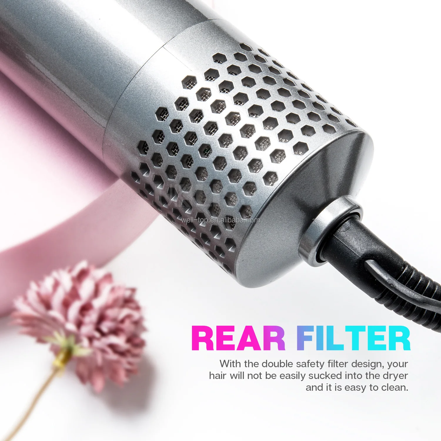 
Amazon Top Seller Wholesale Hair Dryer Professional Hot Cold 1200W Hair Brush Dryer Comb One Step Airbrush Hair Dryer 