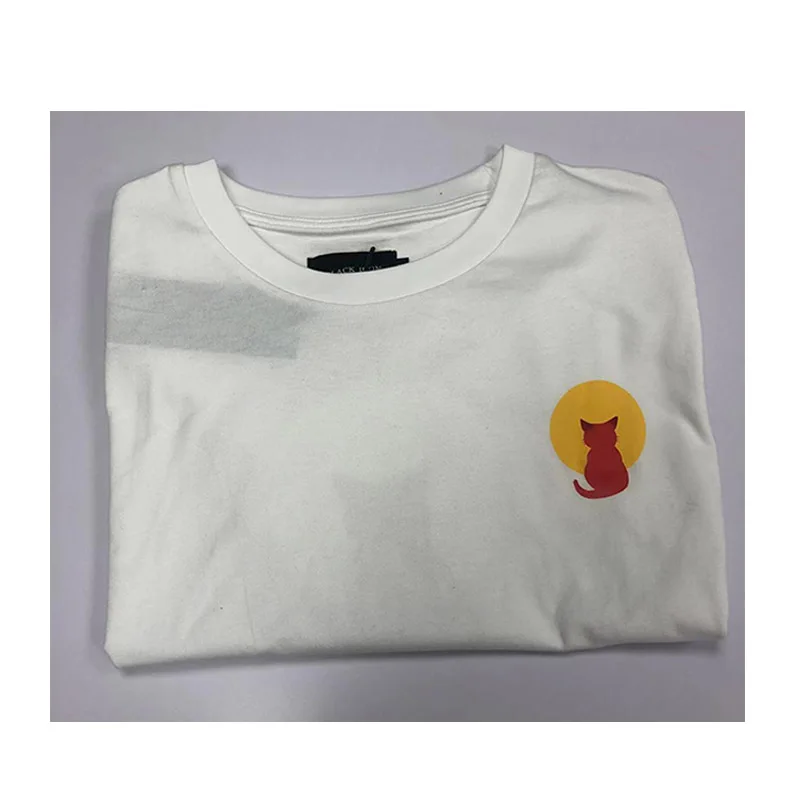 Max 60% cotton 40% polyester t shirt Thermochromic Sensitive color changing sticker logo temperature color change fabric