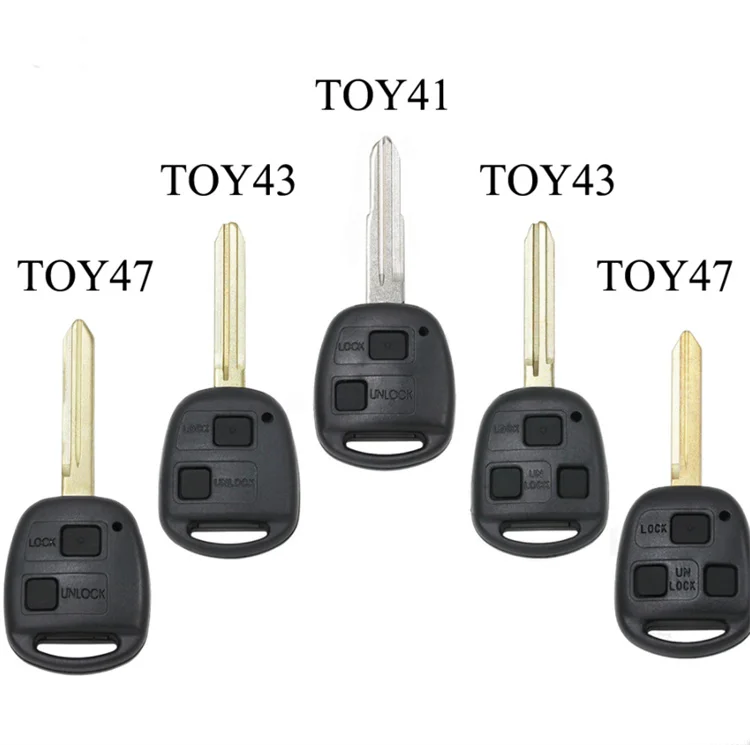 2 Buttons TOY41 Blade Car Key Shell Remote Key Blank Cover For Toyota Yaris Hiace Corolla Avensis Camry Car Key Blade