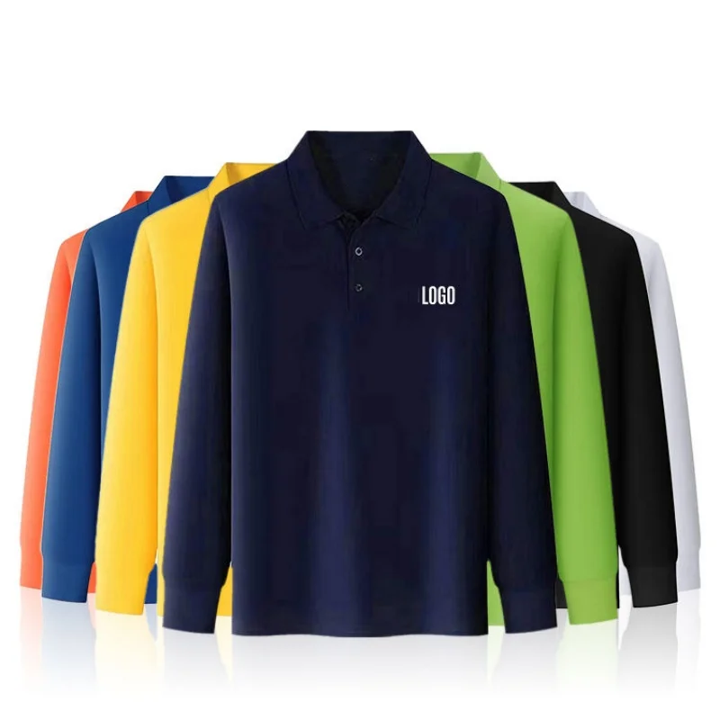 Wholesale High Quality Comfort Long Sleeve Polo T-shirts Collar Luxury 100% Cotton Polo Shirt For Man