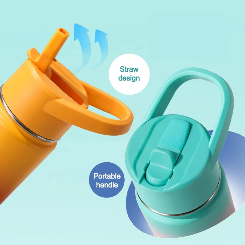 BPA FREE Kids frozen Wholesales Insulated Stainless Thermal Vacuum Cups kids Children Water Bottle With Straw And Handle