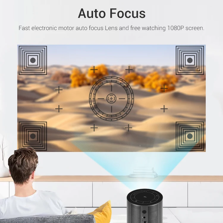 Cylindrical shape D029 DLP mini portable full hd projector smart touch home theater projectors 4k