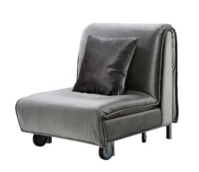 Use Multi-function Futon 1 Seater Sofa Bed 2023 Popular Home Fabric Metal House Carton Foldable Bed Modern Mini Sofa for Bedroom