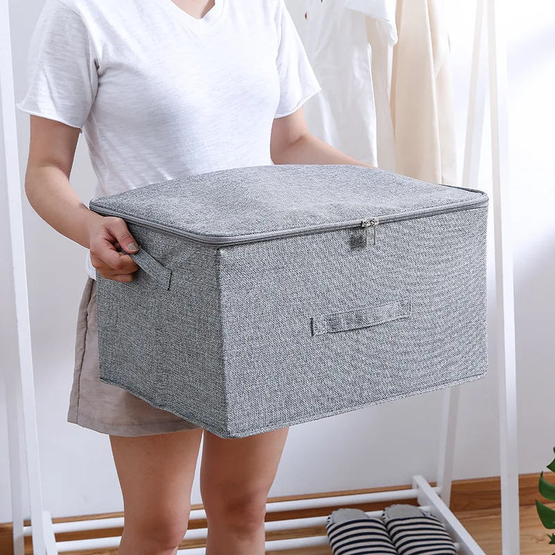 Storage Bins for Closet with Lids and Handles, Rectangle Storage Box Fabric Storage Baskets Containers