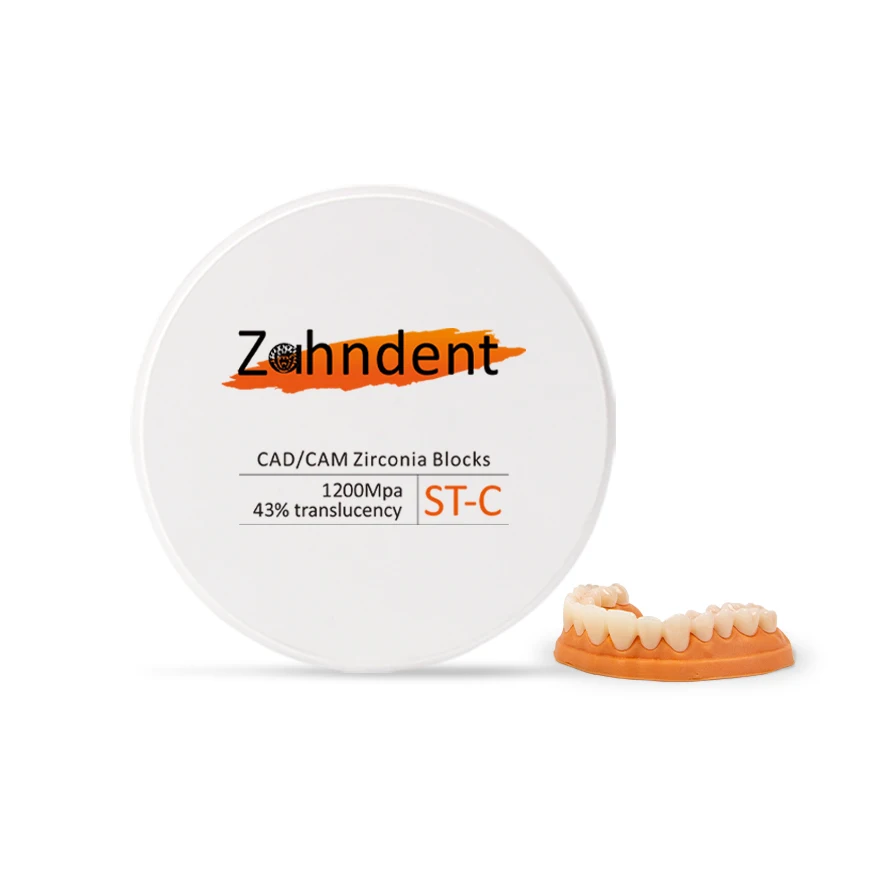 Zahndent denture teeth color ST pre shaded zirconia block 98 95 92mm for dental cad cam material