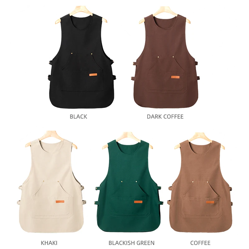 Cute Cat Print Cooking Kitchen Apron Waitress Waiter Waist Apron Shirt Vest Work Uniform for Nail Salon Custom Logo Apron Cargo