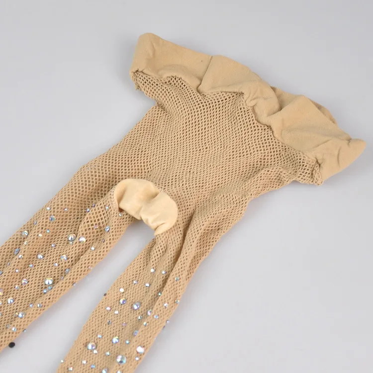 Пикантные блестящие алмазные чулки с драгоценными камнями колготки высокой талией промежностью